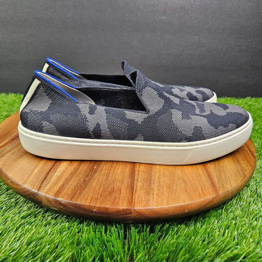 Rothy’s The Original Slip On Womens Size 8.5 Gray Camo Walking Shoes Sneakers